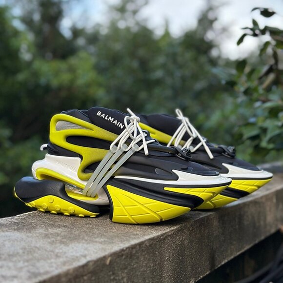 Balmain Unicorn Black & Yellow Sneakers - Picture 1 of 9